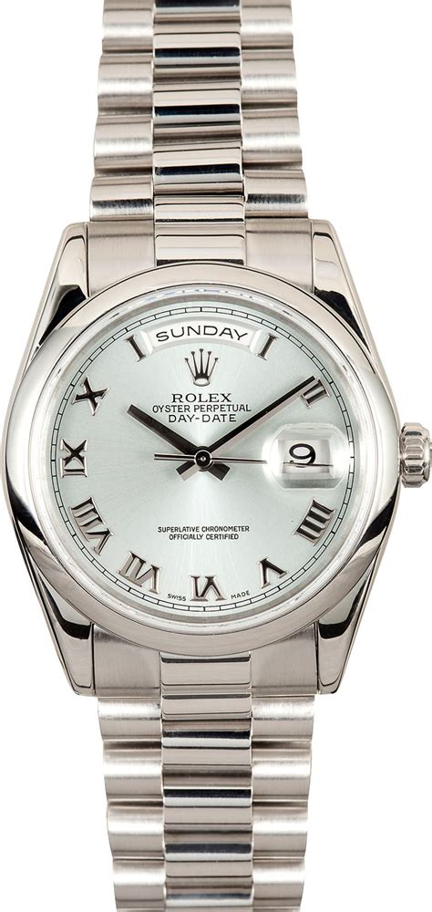 rolex day date silver 36mm|rolex day date 36 platinum.